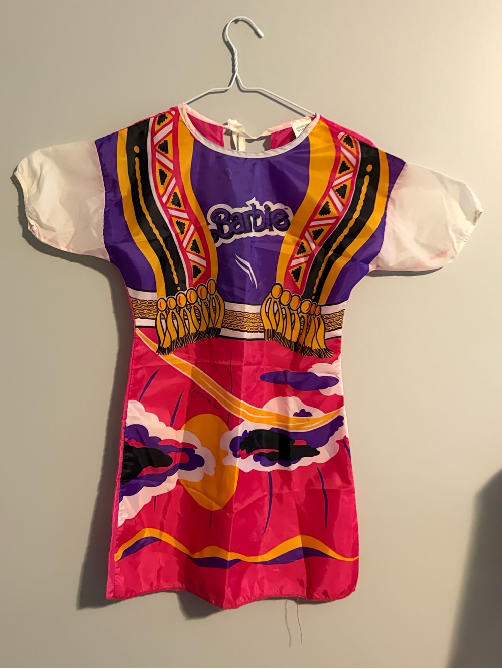 1989 Vintage Barbie Colorful Costume Size Medium (8-10) Kid's Halloween Vinyl